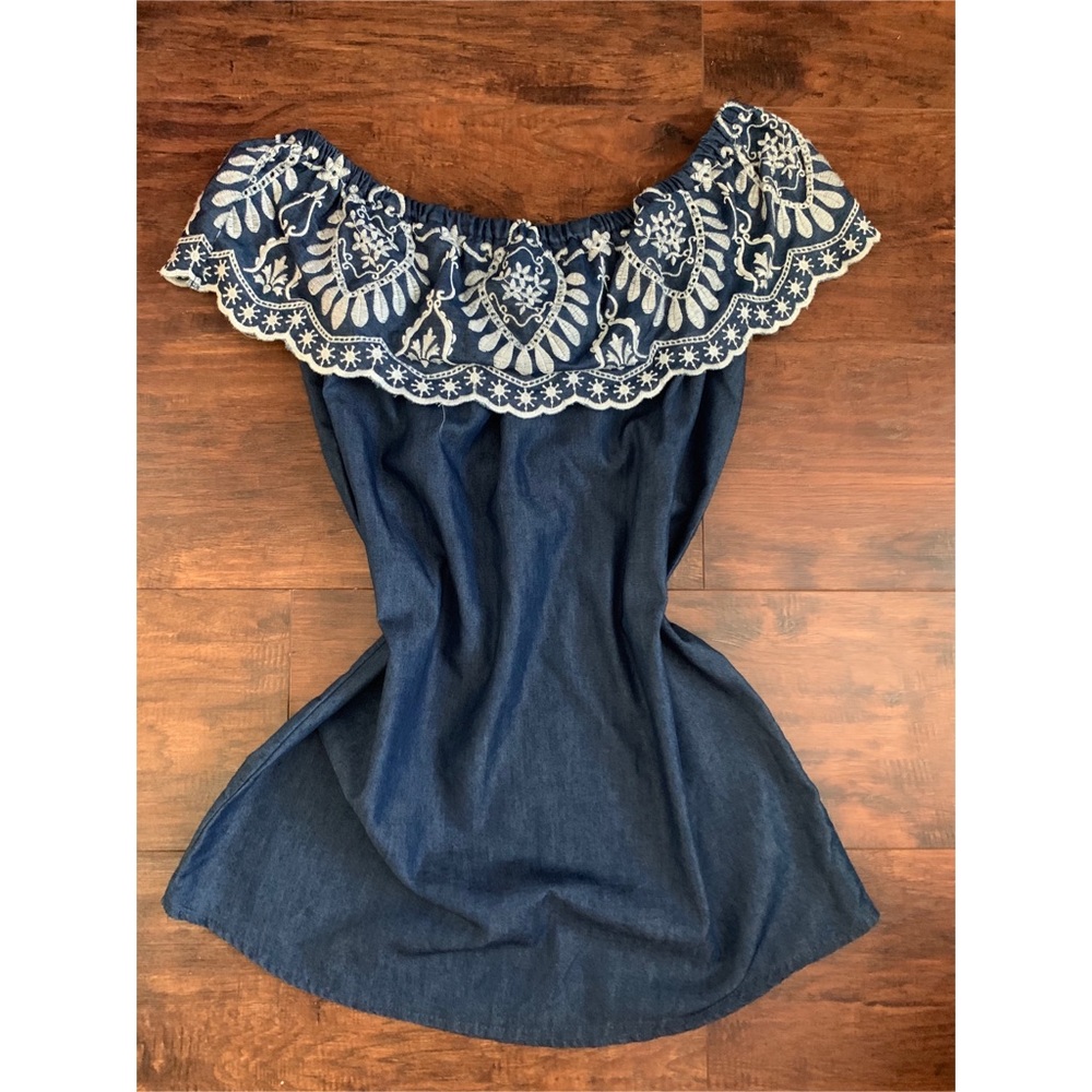 Cute Blue Dress off the shoulder - Picture 2 of 3